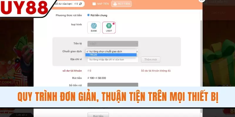 Quy trình đơn giản, thuận tiện trên mọi thiết bị